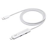 イーサプライ USB Type-Cハブ Type-Cケーブル 1m PD対応 PD100W USB3.2Gen1 USB5Gbps 持ち運び ケーブル一体型 シルバー EZ4-HUBC34S