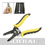 SODIAL(R)黄色い黒いのプラスチックハンドルのワイヤーストリッパーカッタークリンパ