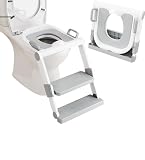組み立て不要 ワンタッチで高さ調整 トイレトレーニング トイレトレーナー トイレ トイトレ 練習 ステップ 折りたたみ おまる 補助 便座 子供 プレゼント 耐荷重60kg (グレー)
