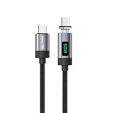日本の中小企業 MSL FORCE USB-C 変換用ケーブル 100W PD 480Mbps 軽量小型 急速充電 磁気 着脱式 f67 f68 USB-C コネクタ 1個 デジタル表示タイプ [2m]
