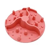 早食い防止 食器 犬 猫用 スローフィーダー 犬 猫 食器 組み込み型 強力吸盤付き ぺット 食べ過ぎ防止 皿 滑り止めフードボウル 取り外しプレート 小型犬/中型犬適用 ペット用品 (レッド, 直径10cm)