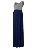 Blackcherryレディースノースリーブモーダルマタニティコントラストマキシドレスタンクドレス( L , Navy Blue )