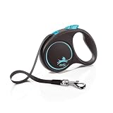 フレキシ (flexi) ブラックデザイン テープ M(25kg未満) 5m ブルー [犬用リード]