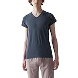 [グンゼ] アセドロン ソフトストレッチタイプ 汗取付ＶネツクTシヤツ ベア天竺素材 MCA612 メンズ ネービー L