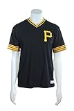 Pittsburgh Pirates MLBメンズOvertime WinヴィンテージVネックTシャツ M ブラック
