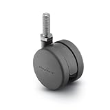 Shepherd Pilot Series 50mm Diameter Unhooded Die Cast Twin Nylon Wheel Caster, 3/8 Diameter x 3/4 Le