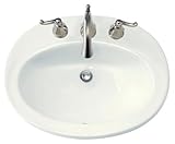 American Standard 0478.803.020 Piazza Self Rimming Front Overflow Countertop Sink with 8-Inch Center