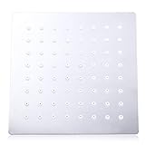 6 Inch Square Ultra-thin Stainless Steel Top Shower Head High Pressure Waterfall Rainfall Spray Sili