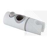 Shower Handset Holder for 25mm Shower Riser Rails in White with Grey Trim
