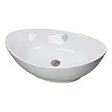 GotHobby蛇口バスルームセラミック卵容器シンクBasin &つや消しニッケルポップアップ排水コンボ
