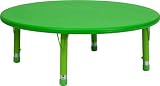 Flash Furniture YU-YCX-005-2-ROUND-TBL-GREEN-GG 45-Inch Round Height Adjustable Green Plastic Activi