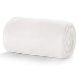 Hansleep 毛布 ひざ掛け 夏用 白 冷房対策 オフィス 薄手ブランケット 無地 軽量 通気 ハーフケット マイクロファイバー 柔らか