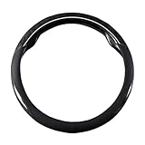 TATACLEA 車の ハンドルカバー 木目調 極薄カーボンファイバー オールシーズン万能 吸汗性 滑り止め(ブラック)