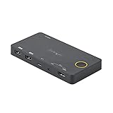 StarTech.com 2ポートKVMスイッチ/USB-A + HDMI & USB-Cスイッチャー/4K60Hz HDMI 2.0シングルモニタ対応/デスクトップ&ノートPC切替器/USBバスパワー/Thunderbolt 3互換 SV221HUC4K