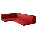 国産 フロアコーナーソファ 【Florido】フロリード (PVCレッド)