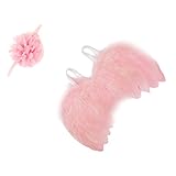 Refaxi 新生児の天使の羽とヘッドバンド衣装写真の写真プロップの服装ベビーキッズ