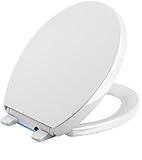 KOHLER K-5639-0 Reveal Nightlight Quiet-Close with Grip-Tight Bumpers Round-front Toilet Seat, White
