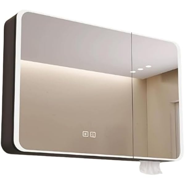Amazon.co.jp: ミラーキャビネット LED 壁掛け 収納 防曇 防水 洗面所