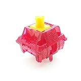 Tecsee Ruby V2 UHMWPE ステム素材 メカニカルキーボードスイッチ ゲーミングキーボード用 | ダブルゴールドスプリング | プレートマウント | SMD 5ピン RGBキースイッチ バックライトキーボード用 (90個) (ルビー)
