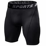 [Muxuryee] コンプレッション ショート タイツ メンズ スポーツ ショーツ レギンス スパッツ ランニング用 吸汗速乾 加圧 1054 BK/BK S