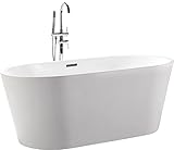 自立型バスタブ ゆったり浸れる深めのモダンなタブ: HelixBathのAgora 59 Inch HB-BT-AGORA-59-RO 1