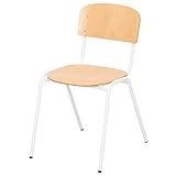 不二貿易 スタッキングスクールチェア ホワイト 97087