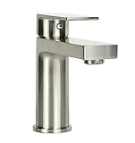 Ariel ANNA-BN Single Hole Lever Bathroom Vanity Faucet, Stainless Steel/Brushed Nickel [並行輸入品]