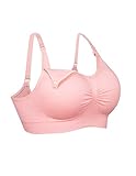 Burvogue授乳ブラジャーなしワイヤーマタニティブラス 1枚セット (Medium, ピンク)
