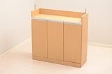 カウンター下収納 （扉タイプ 幅９０ｃｍ 奥行３０ｃｍ） 電話・FAX台にも使えます。 抗菌・抗ウイルス (木目ナチュラル)