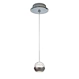 WAC Lighting QMP-LED311-MR Genesis LED 1 Light Pendant Fixture with Mirror Canopy, Clear [並行輸入品]
