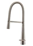 Ruvati RVF1225K1BN Pull-Down Kitchen Faucet with Soap Dispenser, Stainless Steel [並行輸入品]