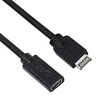 CERRXIAN USB3.1フロントパネル延長ケーブル,Type E男性からType C女性アダプターケーブル-0.3M/1FT
