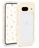 Google Pixel 7a用 ケース ウェーブ ピクセル 7a 対応 うねうね 人気 韓国 耐衝撃 超軽量 薄型 おしゃれ pixel 7a用 なみなみ パステル 可愛い 透明 オタ活 推し活 (クリーム, pixel7a)