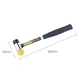 PandaHall Elite 2WAY ハンマー パイプ柄 コンビハンマー ゴム&プラ 補修ツール スチールハンドル ジュエリー用 工具 道具 プラチナ 240x65x25mm