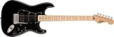 Squier by Fender スクワイヤー エレキギター Squier Sonic™ Stratocaster® HSS, Maple Fingerboard, Black Pickguard, Black ソフトケース付き