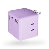 CIO Mate Tap 001 USB 電源タップ コンセント 3口 1500W 充電器 type-C 2ポート type-A 1ポート 20W iPhone 15 16 急速充電 Android iPad スマートフォン タブレット スイングプラグ 持ち運び (エアリーパープル)