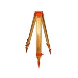MLTUN MAKAN 【プロ測量】アルミ合金レベル三脚 堅牢で伸縮可能 土木・測量用計測機器専用スタンド (クリア塗装厚肉実木経緯儀・トータルステーション三脚)