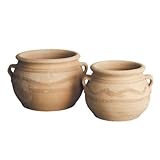 クレタ島の大鉢 ツカーリM-15A[ギリシャ製テラコッタ鉢 外寸直径30cm、高さ20cm] ノーブランド品