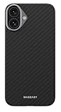 【MagEasy】 iPhone 16 Plus 対応 ケース MagSafe 対応 カーボン 調 アラミド繊維 薄型 軽量 スマホケース マグセーフ 耐衝撃 スリム スマホカバー [ iPhone16Plus アイフォン 16 プラス 対応 携帯ケース ] iPhone 16Plus Case Kev M 1500D