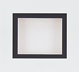 BabyRice Deepボックス表示フレームfor 2d 3d ArtオブジェクトMedal Keepsake Baby Casts 1st Bootees花ホワイト/ブラックマウント/ホワイトBa