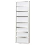 クロシオ 薄型 文庫書棚 W600 ホワイト 幅60cm高180cm コミック本棚 本棚 031127