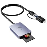 JNH SDカードリーダー USB 3.2 Gen 1 Type-C USB-A 両対応 5Gbps 2-in-1 SDXC microSDXCカードリーダー 同時読み書き