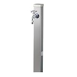 立水栓 スプレスタンド70 蛇口1個セット（シルバー） 焼付け塗装 カラー：ステンレスシルバー 二口水栓柱