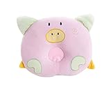 かわいいピギーコットン新生児枕防止フラットヘッド枕0-1歳レッド