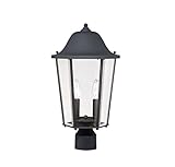 Savoy House 5-6214-BK Outdoor Postmount with Clear Bevel Shades, Black Finish [並行輸入品]