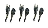 C&E Power Extension Cord Black Sjt 14 AWG 3 Conductor 15 Amp 10 foot 3 Pack Power Cable (CNE634302) 