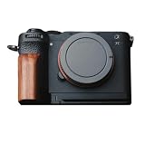 [恵＼イーサン] Sony α7CII A7C ii A7CR A7C2 専用 ハンドグリップメタル 檀木材 ハンドメイド ボディケース 用のハンドグリップです 高級手作り木質 互換 電池交換便利 底面開閉 (赤茶色)