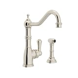 Rohl U.4746PN-2 Perrin and Rowe Single Hole Single Lever Aquitaine Kitchen Faucet with Sidespray Rin