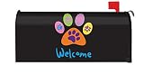 ようこそPaws Tolandホームガーデン装飾メールボックスカバー、ブラック