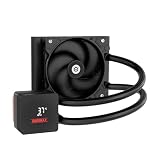 ENERMAX LIQMAX V4 120mm AIO CPUリキッドクーラー デジタルディスプレイ付き 120mm SilentFlow PWMファン 320W TDP Intel 1851/1700/1200/115X、AMD AM5/AM4用